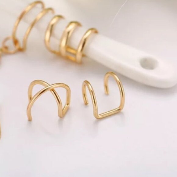 Minimalist Boho Double Twist NoPierce Cuff Earring - Picture 5 of 6